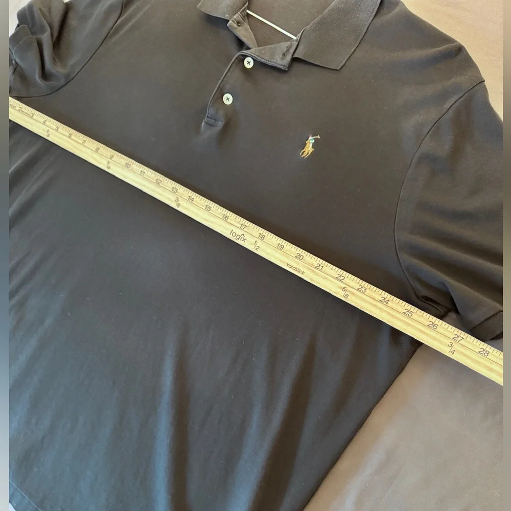 Polo Ralph Lauren Mens XL Polo Shirt Black 100% Cotton Classic Fit Pony Logo